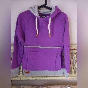 Roadie Purple Hooded Sweatshirt with Dog Pouch - Small